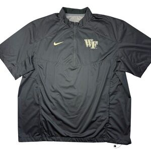 Nike Wake Forest Football TEAM ISSUE Short Sleeve 1/4 Zip Windbreaker Jacket 2XL